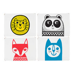 Jane Foster Animal Placemats, Set of 4, Assorted Designs